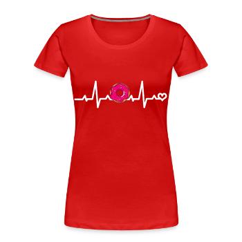 Donut rose Love - T-shirt bio Premium Femme - rouge - Devant - Mia (176cm)