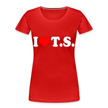I love ts - Frauen Premium Bio T-Shirt - Rot - Vorne - Mia (176cm)