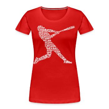 Baseball Baseballer Jungen Baseballspieler - Frauen Premium Bio T-Shirt - Rot - Vorne - Mia (176cm)