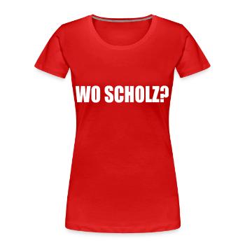 Wo scholz - Frauen Premium Bio T-Shirt - Rot - Vorne - Mia (176cm)