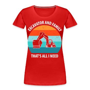 Excavator Excavator Driver Excavator Truck - Women's Premium Organic T-Shirt - red - Front - Mia (176cm)