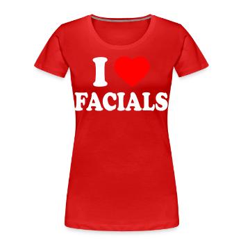 I love facials - Frauen Premium Bio T-Shirt - Rot - Vorne - Mia (176cm)