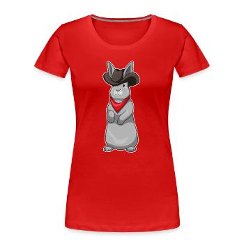 Rabbit Cowboy Cowboy Hat - Women's Premium Organic T-Shirt - red - Front - Mia (176cm)
