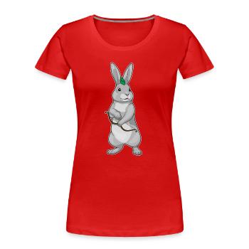 Arc d’archer lapin - T-shirt bio Premium Femme - rouge - Devant - Mia (176cm)