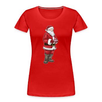 Petit gâteau de Noël Père Noël - T-shirt bio Premium Femme - rouge - Devant - Mia (176cm)