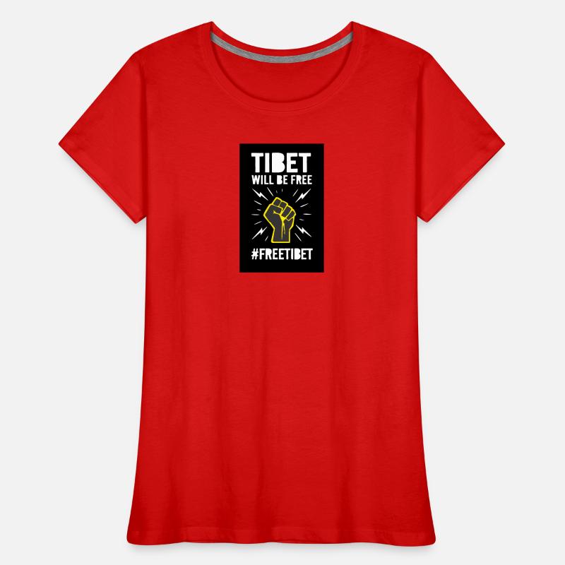 Le Tibet sera libre. Conception de protestation. T-shirt bio Premium Femme