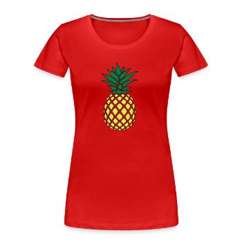 flippige Ananas - Frauen Premium Bio T-Shirt - Rot - Vorne - Mia (176cm)