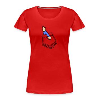 Dieb lustig (b) - Frauen Premium Bio T-Shirt - Rot - Vorne - Mia (176cm)