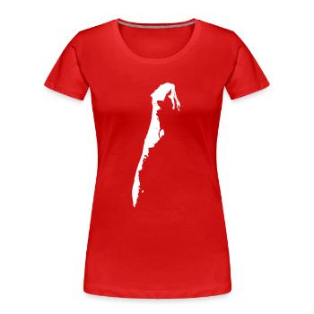 Hiddensee-Karte - Frauen Premium Bio T-Shirt - Rot - Vorne - Mia (176cm)