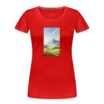 Panorama - Frauen Premium Bio T-Shirt - Rot - Vorne - Mia (176cm)