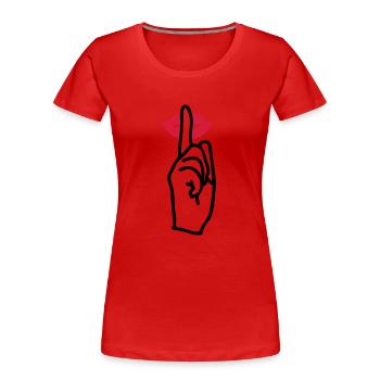 Mund psst - alle leise sein! - Frauen Premium Bio T-Shirt - Rot - Vorne - Mia (176cm)