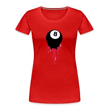 saignements huit 8 balle de billard ou au snooker - T-shirt bio Premium Femme - rouge - Devant - Mia (176cm)