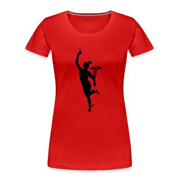 hermes god greek mythology olympus messenger - Women's Premium Organic T-Shirt - red - Front - Mia (176cm)