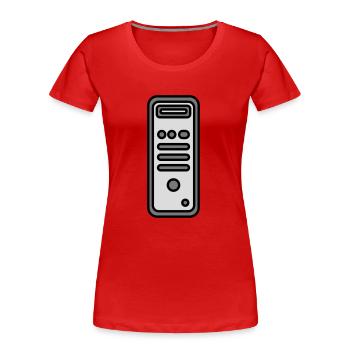 Icône de tour d’ordinateur du châssis - T-shirt bio Premium Femme - rouge - Devant - Mia (176cm)