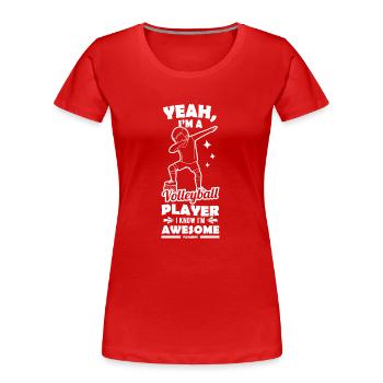 Volleyball Beach Volleyball Gift Beach - Women's Premium Organic T-Shirt - red - Front - Mia (176cm)