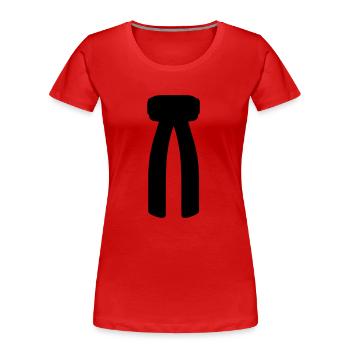 ceinture - T-shirt bio Premium Femme - rouge - Devant - Mia (176cm)