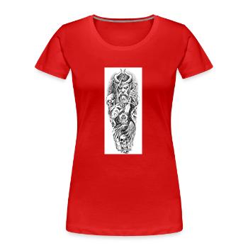 Mythologie - Frauen Premium Bio T-Shirt - Rot - Vorne - Mia (176cm)