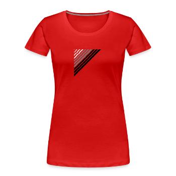Forme triangulaire Beaucoup de lignes de lignes - T-shirt bio Premium Femme - rouge - Devant - Mia (176cm)
