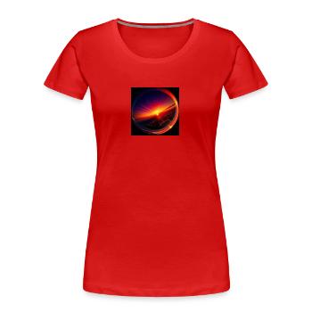 Surrealer Sonnenuntergang - Frauen Premium Bio T-Shirt - Rot - Vorne - Mia (176cm)