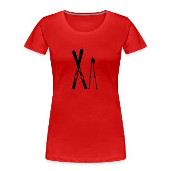 Ski - Frauen Premium Bio T-Shirt - Rot - Vorne - Mia (176cm)