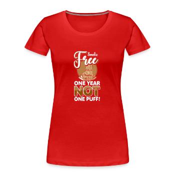 Nikotin Disziplin Sucht - Frauen Premium Bio T-Shirt - Rot - Vorne - Mia (176cm)