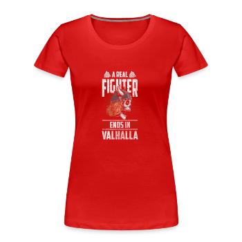 Odin Nordisch Donner Keltisch - Frauen Premium Bio T-Shirt - Rot - Vorne - Mia (176cm)