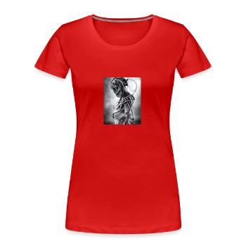 strong - Frauen Premium Bio T-Shirt - Rot - Vorne - Mia (176cm)