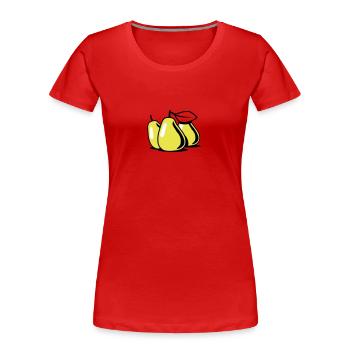 Bio de fruits poire sain - T-shirt bio Premium Femme - rouge - Devant - Mia (176cm)
