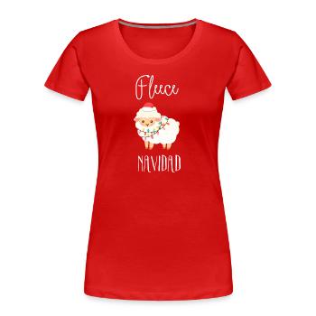 Polaire Navidad Schaaf Noël Père Noël - T-shirt bio Premium Femme - rouge - Devant - Mia (176cm)