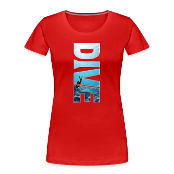 Plongée - Grand design de plongée sous-marine - T-shirt bio Premium Femme - rouge - Devant - Mia (176cm)