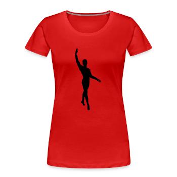 Vektor Balletttänzer Silhouette - Frauen Premium Bio T-Shirt - Rot - Vorne - Mia (176cm)