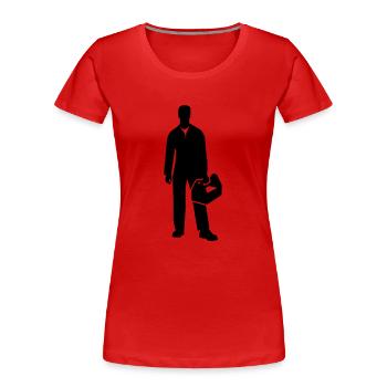 Monteur - T-shirt bio Premium Femme - rouge - Devant - Mia (176cm)