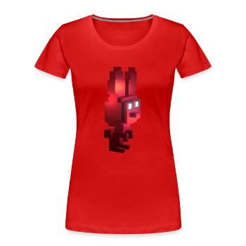 Roter Gymnastikhase Athletisches Maskottchen Gym Girl Power - Frauen Premium Bio T-Shirt - Rot - Vorne - Mia (176cm)
