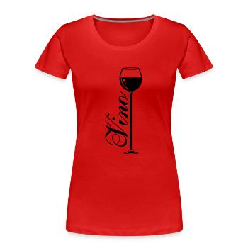 Wine Symbol Glass - Women's Premium Organic T-Shirt - red - Front - Mia (176cm)