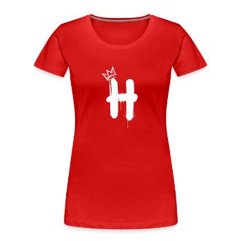 H - Frauen Premium Bio T-Shirt - Rot - Vorne - Mia (176cm)