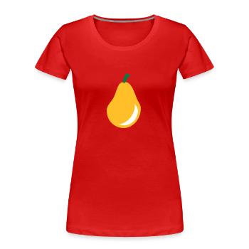 Birne - Obst - Frauen Premium Bio T-Shirt - Rot - Vorne - Mia (176cm)