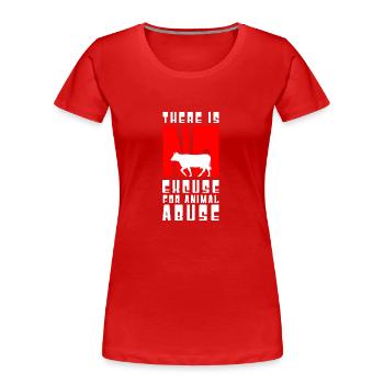 Veganer Tierschutz Fleischlos - Frauen Premium Bio T-Shirt - Rot - Vorne - Mia (176cm)