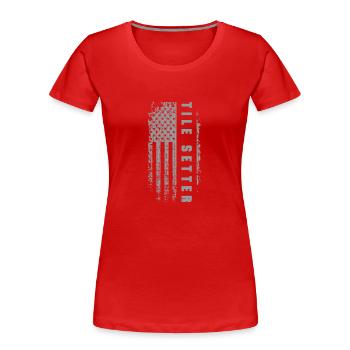 Construction de maisons avec revêtement de sol - T-shirt bio Premium Femme - rouge - Devant - Mia (176cm)