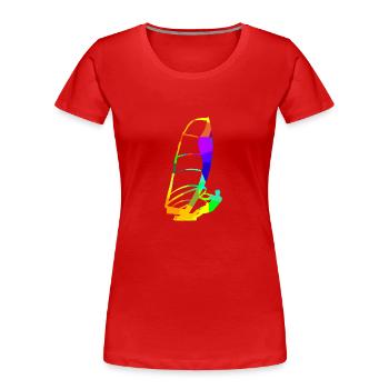 Wind Surfen Regenbogenfarben Sport - Frauen Premium Bio T-Shirt - Rot - Vorne - Mia (176cm)