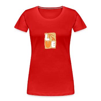 Clôture Clôture - T-shirt bio Premium Femme - rouge - Devant - Mia (176cm)