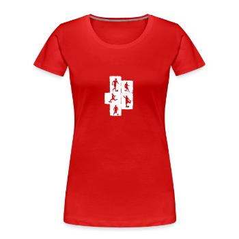 Joueur de football Football - T-shirt bio Premium Femme - rouge - Devant - Mia (176cm)