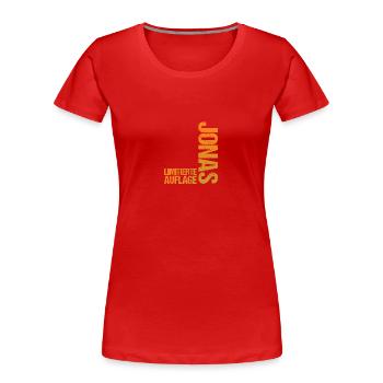 Jonas - T-shirt bio Premium Femme - rouge - Devant - Mia (176cm)