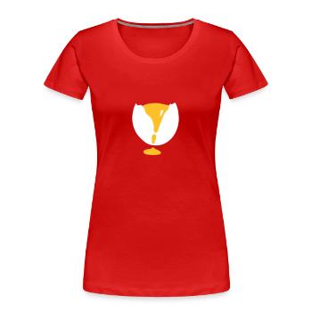 Oeuf cru - V2 - T-shirt bio Premium Femme - rouge - Devant - Mia (176cm)