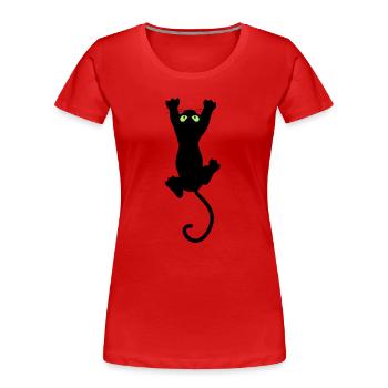Cat fun - T-shirt bio Premium Femme - rouge - Devant - Mia (176cm)