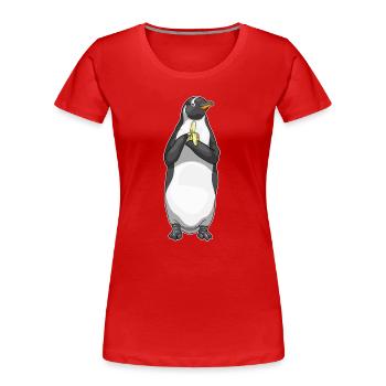 Banane Pingouin - T-shirt bio Premium Femme - rouge - Devant - Mia (176cm)