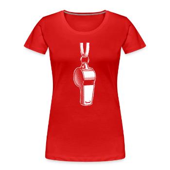 Schiedsrichter Trainer Pfeife - Frauen Premium Bio T-Shirt - Rot - Vorne - Mia (176cm)