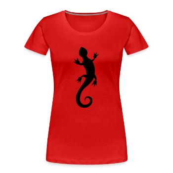 salamander - Frauen Premium Bio T-Shirt - Rot - Vorne - Mia (176cm)