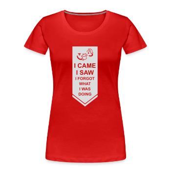 I came saw forget - Women's Premium Organic T-Shirt - red - Front - Mia (176cm)