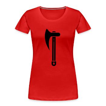 hache - T-shirt bio Premium Femme - rouge - Devant - Mia (176cm)