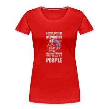 Illustrator Dessins de graphiste - T-shirt bio Premium Femme - rouge - Devant - Mia (176cm)